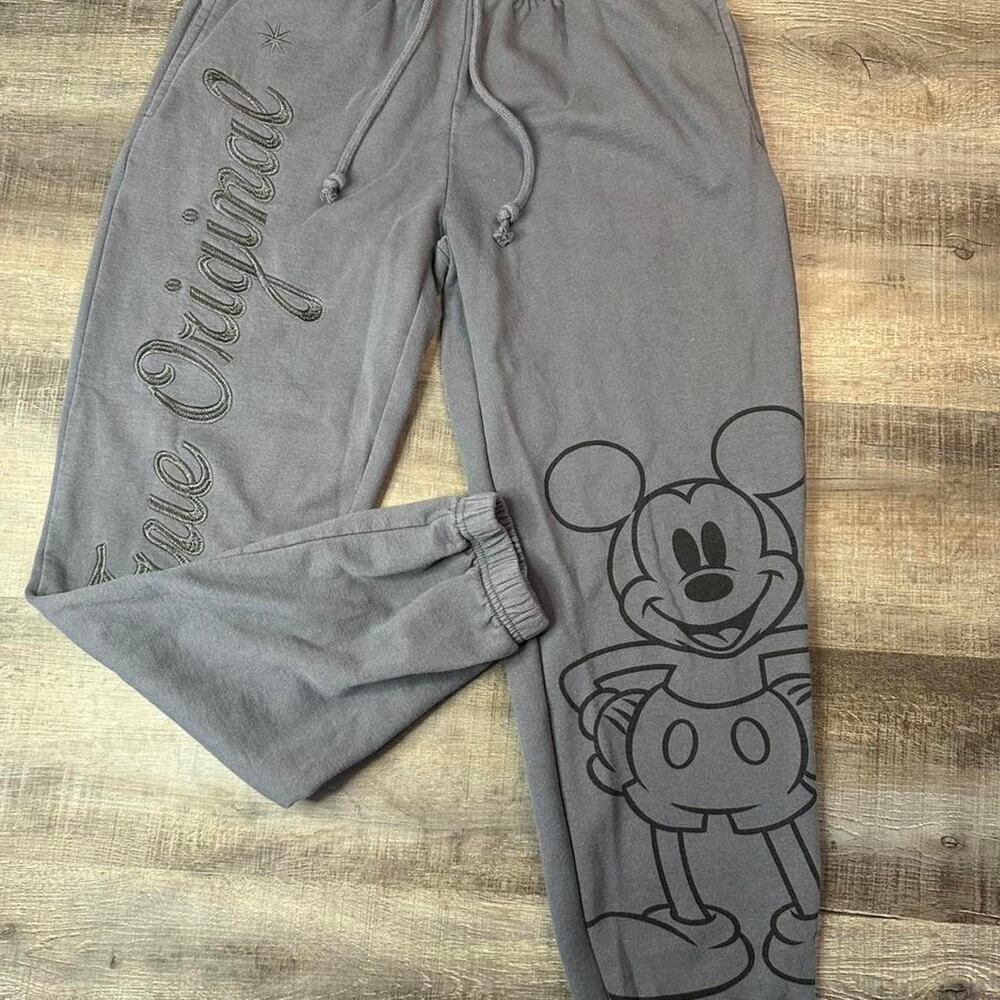 Disney Gray Mickey Mouse True Original Jogger Sweatpants Size Small